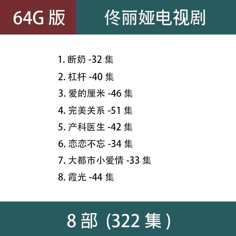 法玛奇佟丽娅电视剧u盘平凡的世界佟丽娅经典视频车载老人看戏机优盘 64G佟丽娅电视剧8部