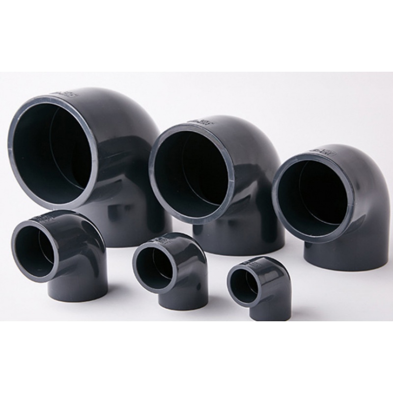 pvc给水管直角弯头90度塑料接头upvc管件鱼缸配件化工耐酸碱 dn15