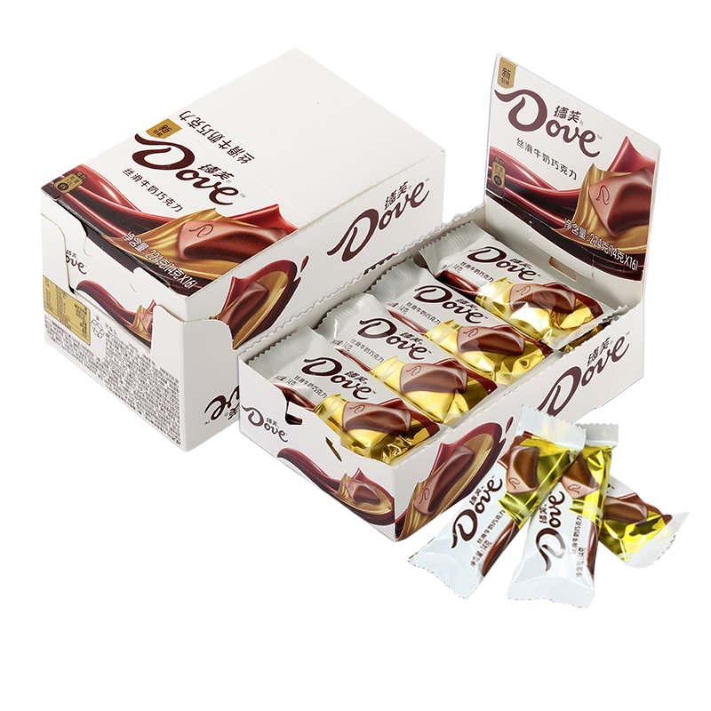 办公休闲零食居家分享 德芙丝滑牛奶14gx16(2盒装)