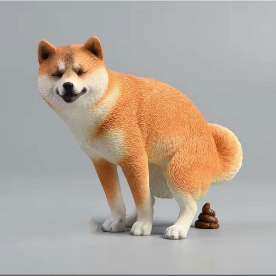 何健弓搞怪摆件 柴犬模型创意礼物搞怪黑柴拉屎小狗摆件桌面装饰玩