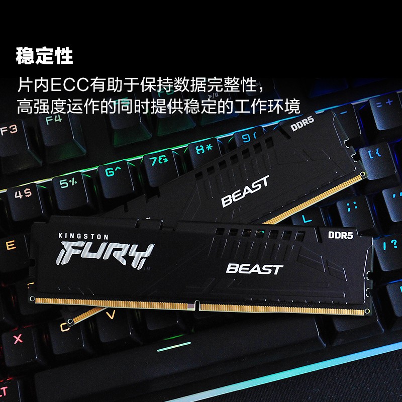 金士顿 (Kingston) FURY 64GB(32G×2)套装 DDR5 5600 台式机内存条 Beast野兽系列 骇客神条