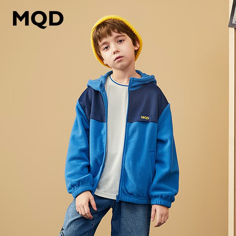 MQD童装男大童春潮酷连帽外套 宝蓝 110 (XS)