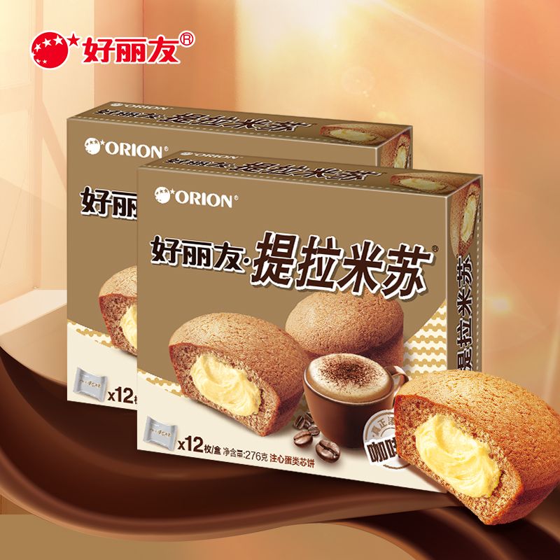 好丽友提拉米苏6枚12枚蛋糕休闲零食注心儿童零食咖啡芝士味 均码