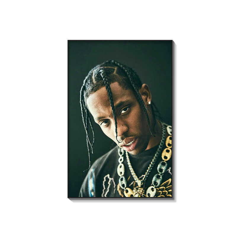 hiphop说唱歌手挂画酒吧barbershop装饰xxxtentacion嘻哈脏辫壁画 k0