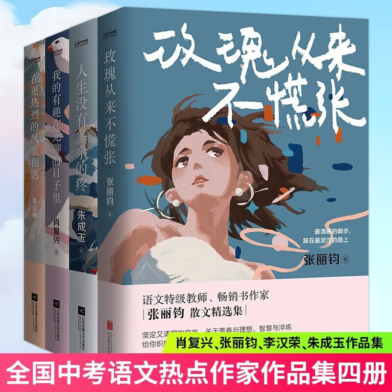 全国中考语文热点作家作品集全套4册 我的有趣在无聊的日子里+在更热烈的风里相遇+玫瑰从来不慌张+人生没有多余的疼 肖复兴的力量感散文 书中多篇文章入选语文教材中高考试题 初中作文素材书籍 时代华语 全