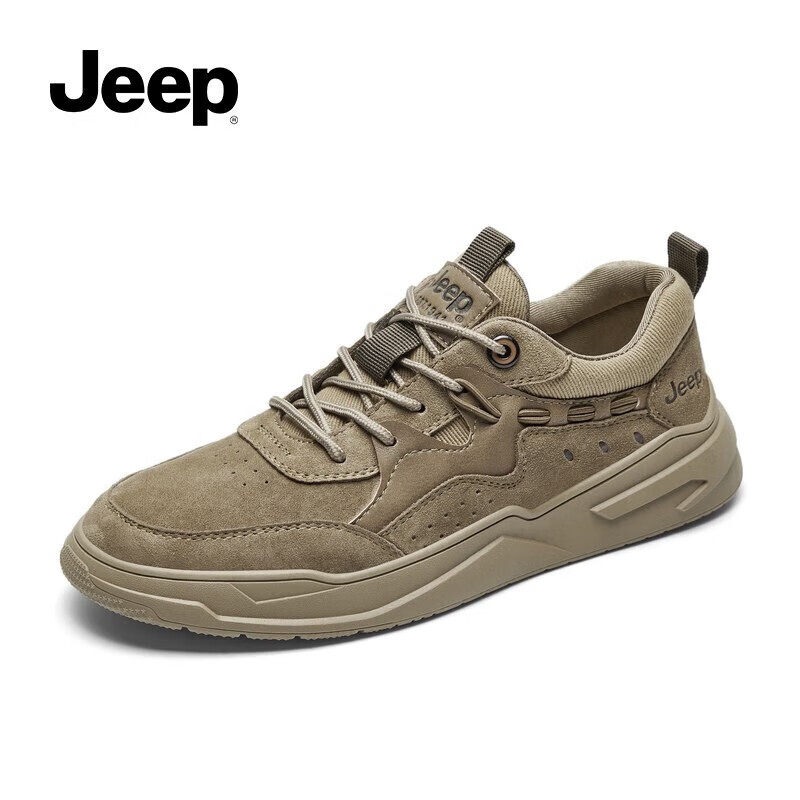 jeep吉普男鞋休闲板鞋男士春夏季透气舒适轻便软底户外运动板鞋子男