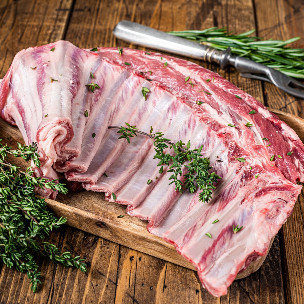 穆德清真食品去皮羊排骨肋排新鲜原切山羊肉手抓烧烤食材羊扒生鲜 羊排1kg+羊血300g/盒*2