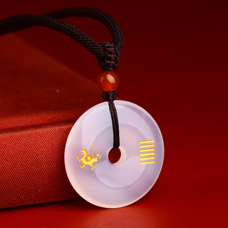 土坤为地缺土补土吊坠平安扣挂件麒麟钥匙扣手机链 金卦乾为天挂绳款