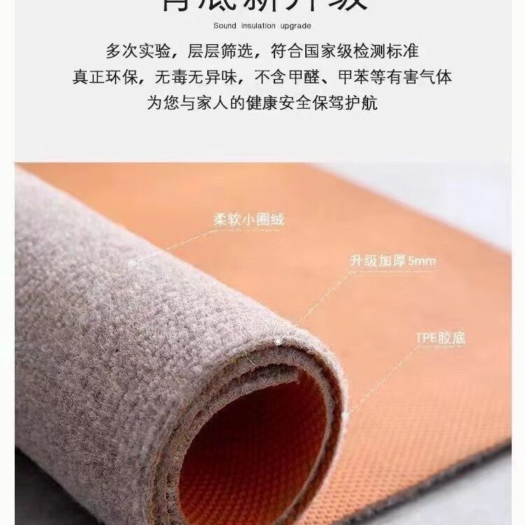 地毯房间卧室客厅大面积全铺办公室TPE防滑隔音耐脏可裁剪地毯 米驼细条纹防滑TPE加厚 2米宽*6米长