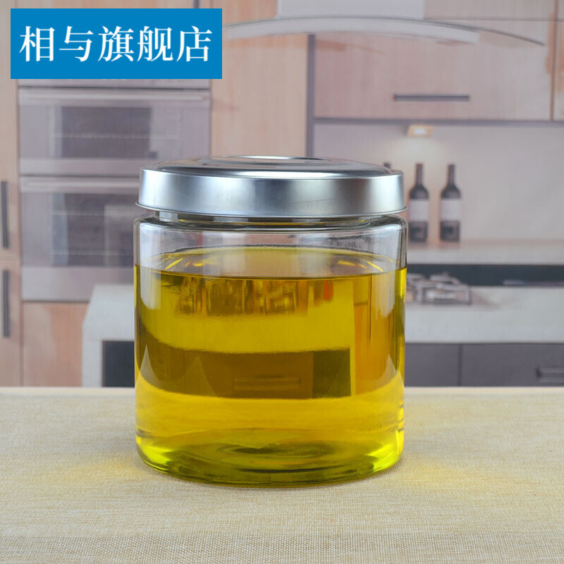 花生油桶油罐厨房家用玻璃装油瓶大容量带盖油壶大号花生储油定制 7斤