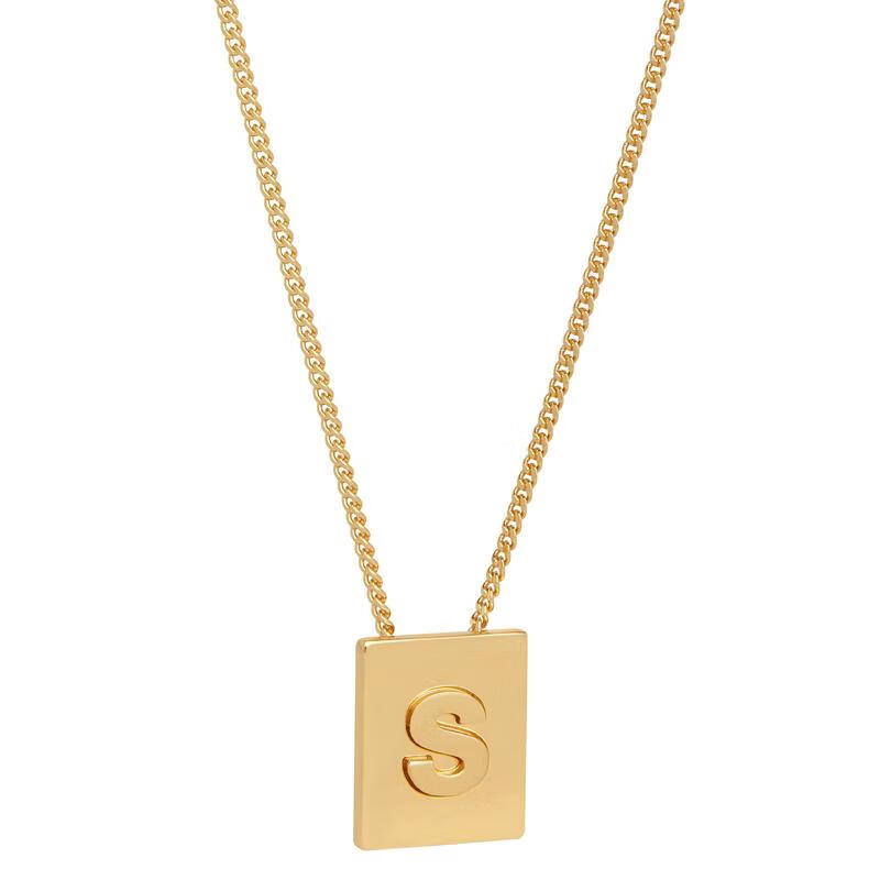 思琳(celine)七夕礼物 女士alphabet金色饰面字母s黄铜项链 dor_ one
