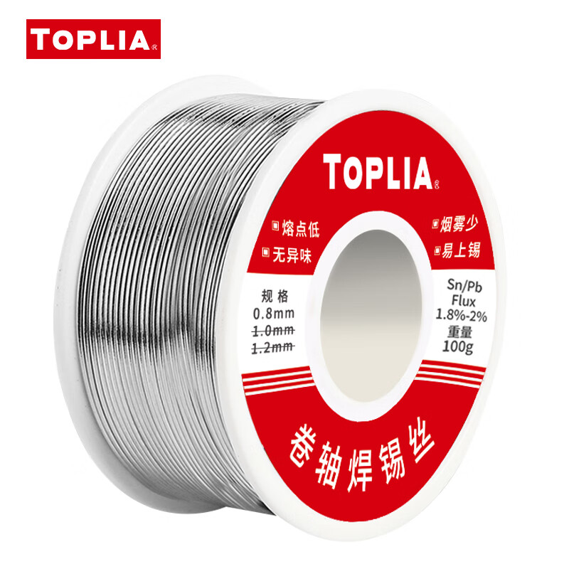 拓利亚（TOPLIA）Y01-204 带松香卷式焊锡丝0.8mm  高纯度 免清洗100g怎么样,好用不?