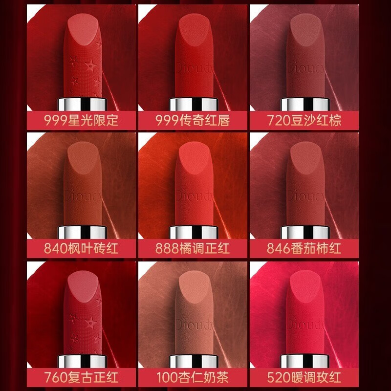 DIOUDX999口红香水礼盒套装生日礼物女生七夕情人节送女友老婆实用走心 单支999星光限定+粉色礼盒