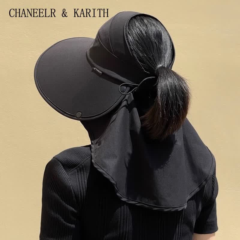 CHANEELR & KARITH遮阳帽防晒帽子女2026新款太阳帽防紫外线夏季户外出游遮脸遮阳帽 卡其