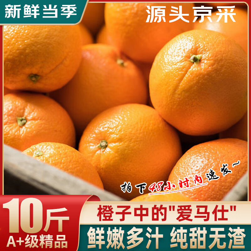 庾丰 正宗纽荷尔橙子 新鲜水果整箱 孕妇甜橙 团购送礼彩箱 年货节 净重9-10斤装 单果200g-300g+