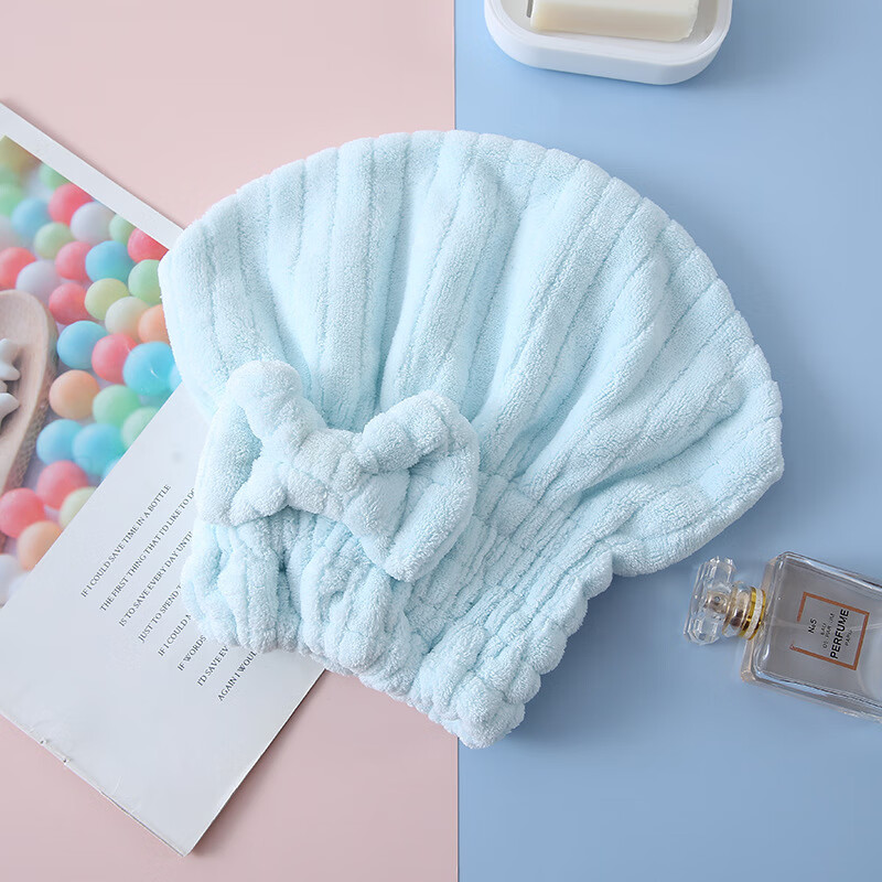 欢好珊瑚绒贝壳干发巾吸水浴帽头发快速干发帽加厚柔