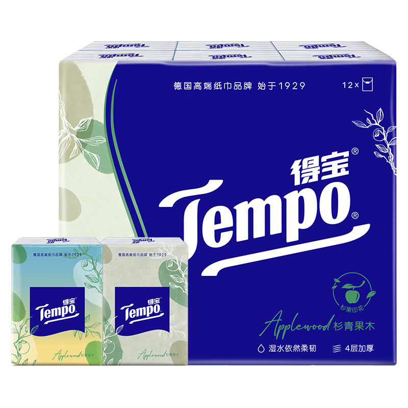 �ñ���TEMPO��һ��ͬ�� ����ֽ ƻ��ľζ4��7��*12�� ʪˮ���� ֽ��С�� ���ֽ 6.9Ԫ