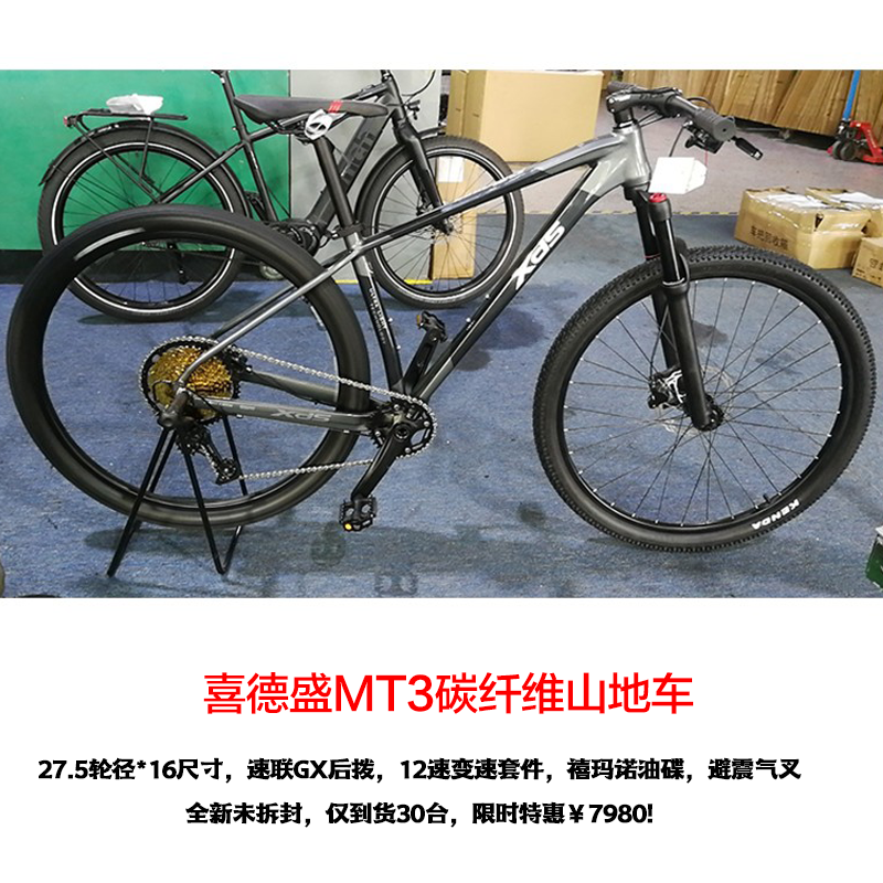 喜德盛山地自行车(限量款)山霸mt3碳纤维车架12速联gx禧玛诺油压碟刹