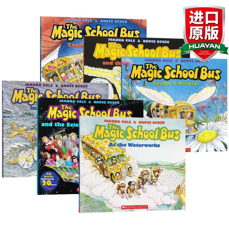 英文原版 神奇校车系列6册 The Magic School Bus 神奇的校巴 彩绘版 全英文版
