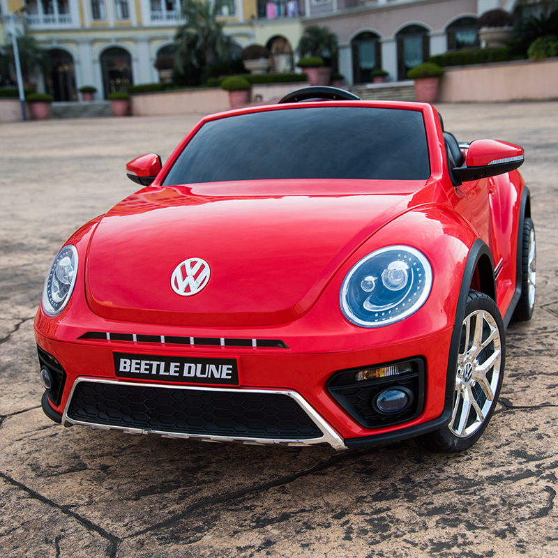 酷太阳大众甲壳虫儿童电动车四轮宝宝超大号玩具车可坐人带遥控小孩