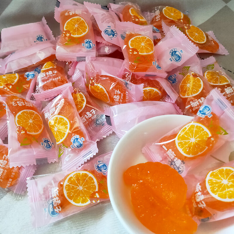 不老林一瓣橘子软糖怀旧糖果零食过年糖小吃结婚糖果食品老式桔子喜糖