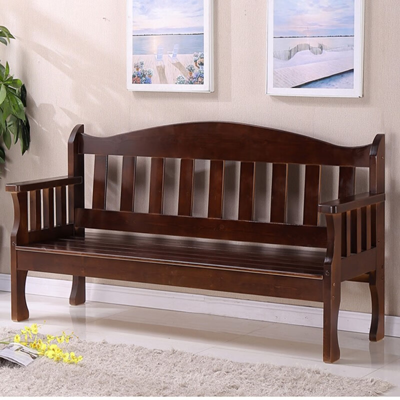 渺帆实木沙发组合小户型三人木质沙发简约现代农村客厅经济型老式长椅