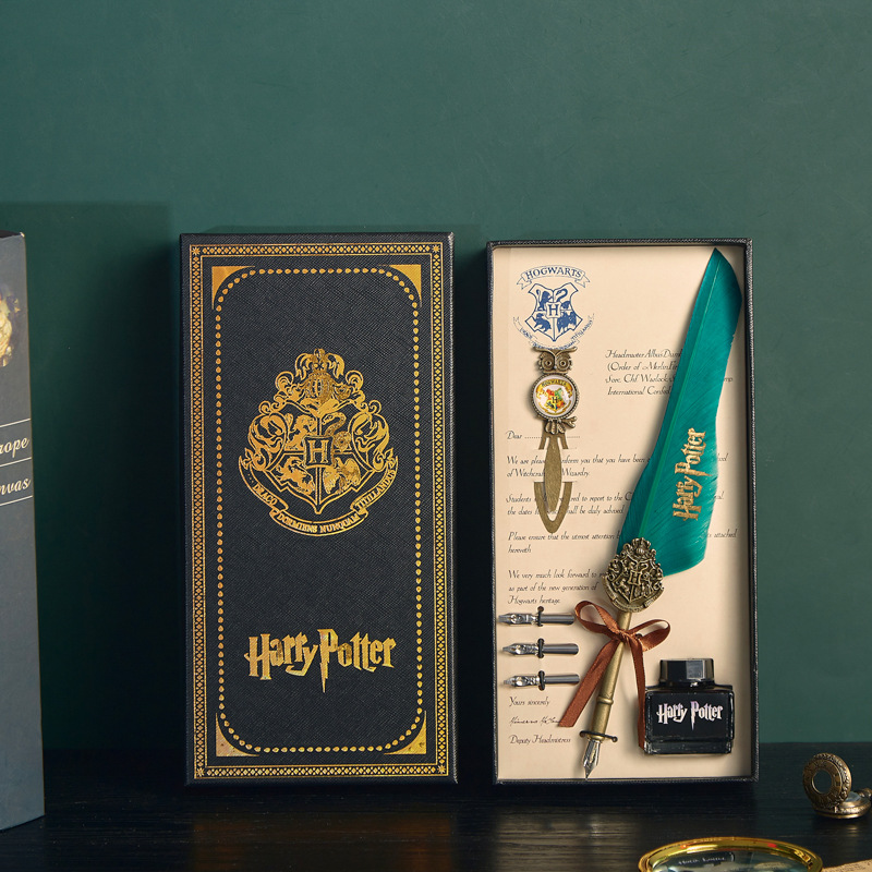 我思我梦 哈利波特羽毛笔套装harry potter羽毛笔哈利波特蘸水笔 西欧