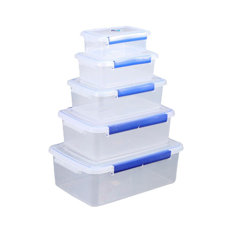 丽佳厨具（LIJIA KITCHENWARE LJ）长方形厨房商用保鲜盒塑料收纳盒冰箱专用透明密封盒透明色16L