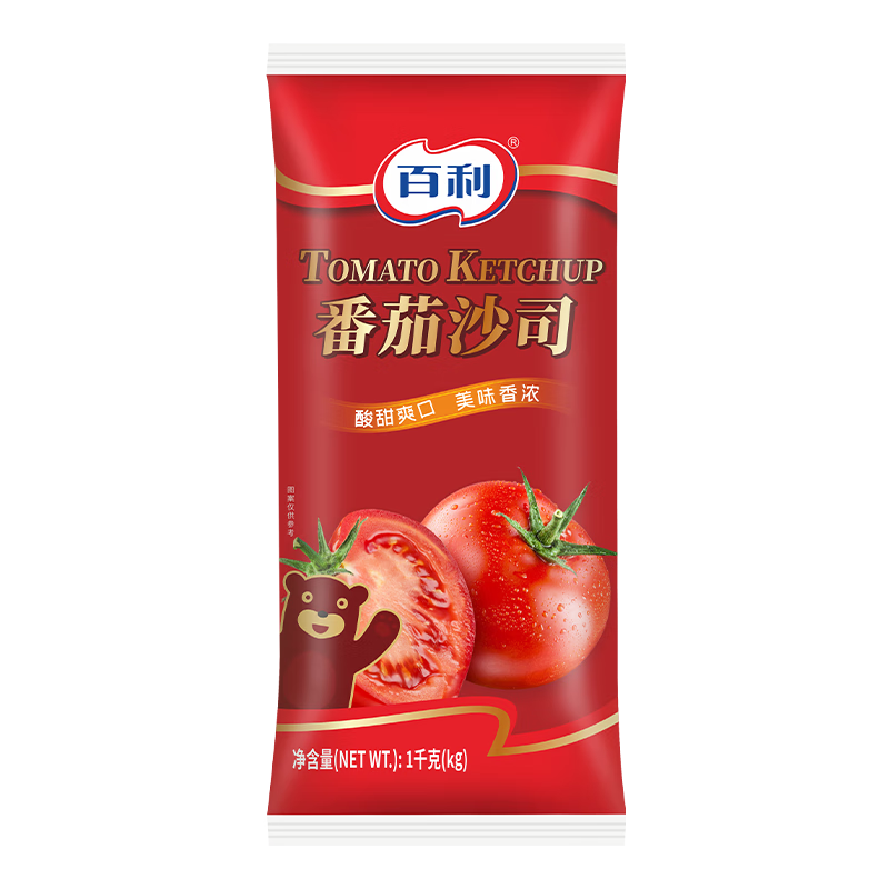 百利沙拉酱香甜味番茄酱黑胡椒酱千岛酱寿司复核调味料商用 番茄沙司1kg*1袋