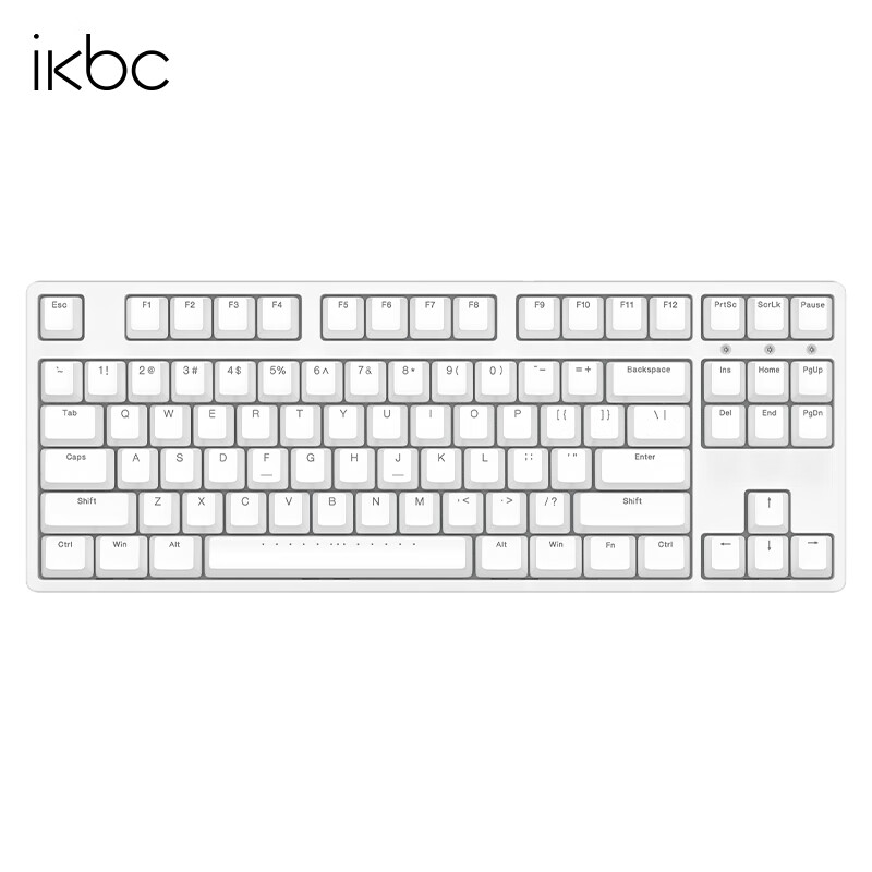 ikbc 粉色键盘机械键盘无线键盘C87C104樱桃键盘办公游戏cherry轴樱桃机械键盘pbt W200白色无线2.4G87键 红轴