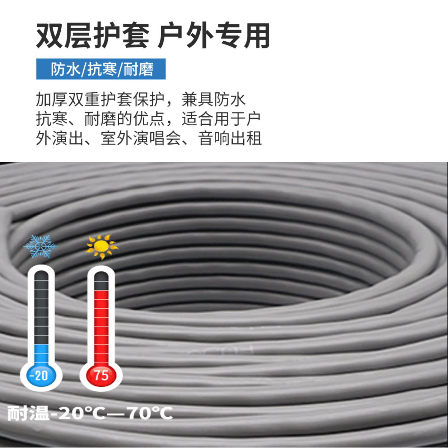 丰旭国标EVJV舞台专用音响线高柔耐弯折户外演出移动音箱连接线无氧铜 EVJV 2*4( 演唱会线阵、低音炮、大型场馆) 200米