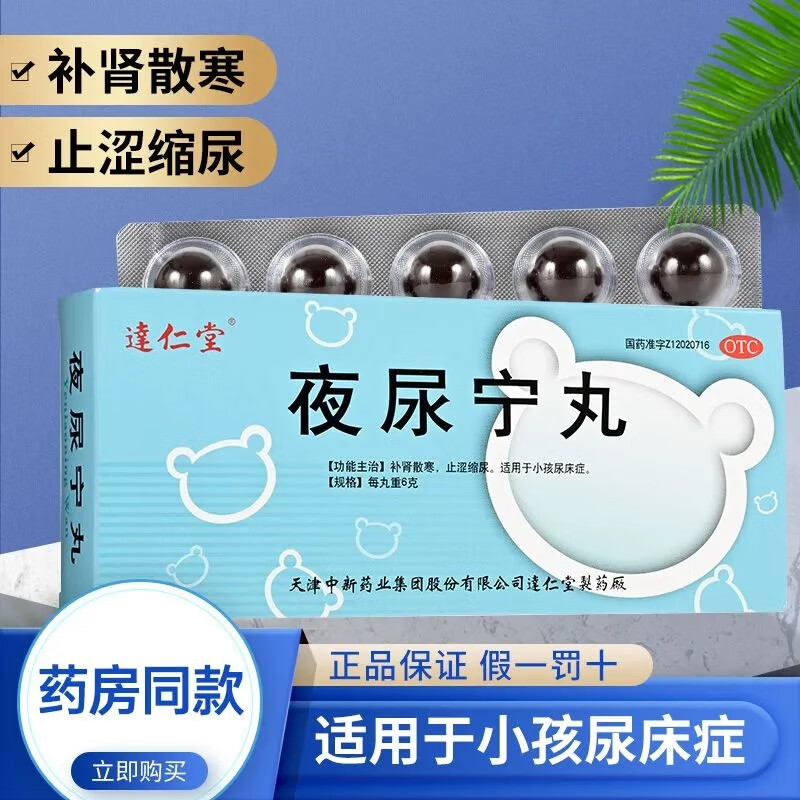 达仁堂 夜尿宁丸 6g*10丸/盒 补肾散寒 止涩缩尿 用于小儿尿床症 1 盒