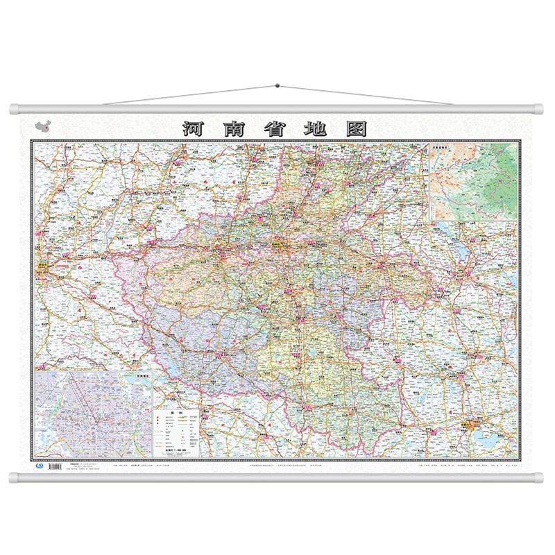 中国地图分省系列挂图 1.1米*0.8米 河南省地图