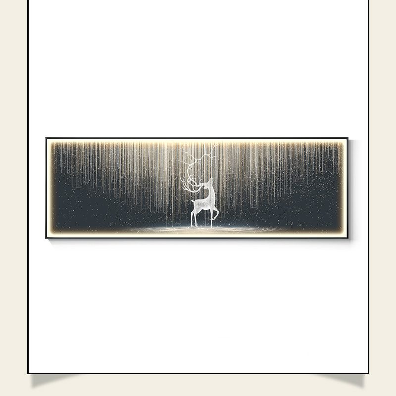 装饰画沙发背景墙壁画带led灯画客厅床头挂画 流光韵律a幅(灯条画)