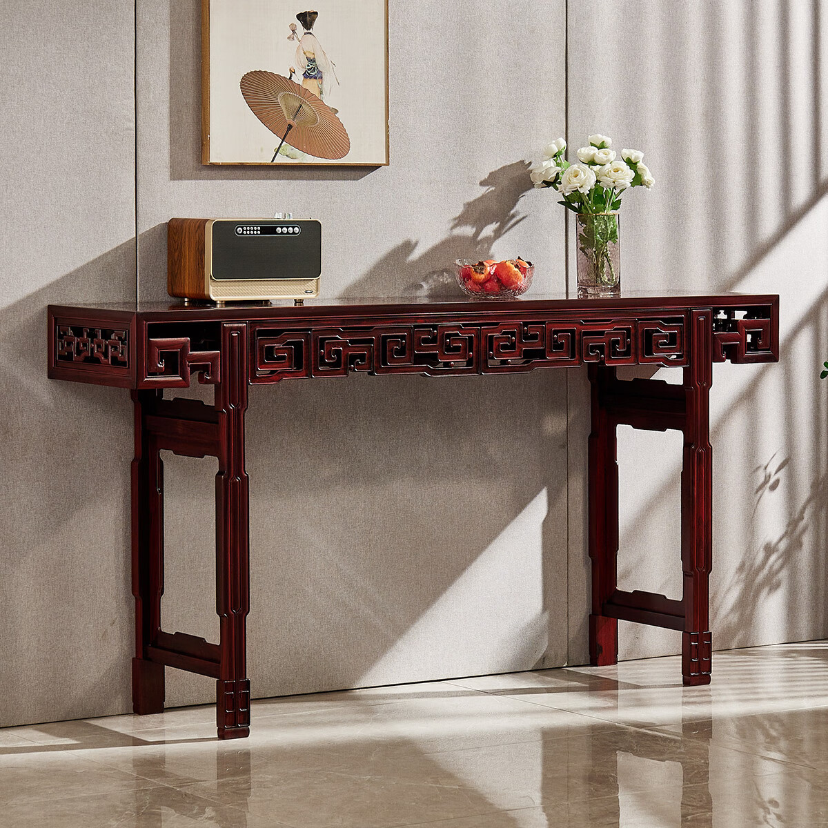 弗拉基米条案木平头案中式仿古供桌条几实木供台佛桌家具 1.8米条案 整装