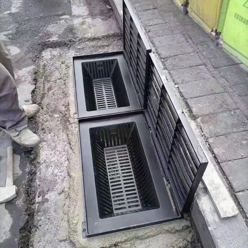 天颛塑料雨水收集井截污挂篮方形圆形海绵城市溢流井截污框铸铁口防堵