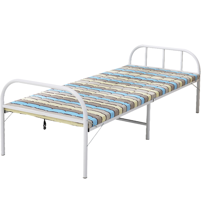 非洲鹰折叠床单人加固加厚午休床办公室家居休闲硬板折叠便携折叠行军床 白色加固加厚1米宽