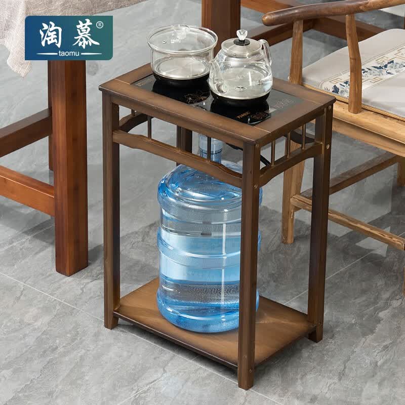 淘慕 简约茶水架小型家用茶几现代茶桌置物架茶台多功能茶壶烧水壶一体架  单个*胡桃色加固小茶台+无盖板使用感如何?