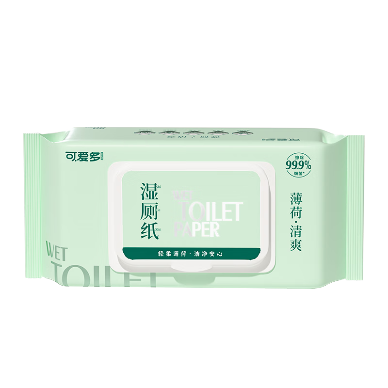 可爱多湿厕纸巾80抽*1包女性孕妇可用纯水男士湿厕纸婴儿擦屁屁专用纸