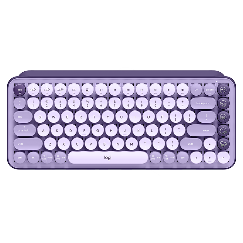 罗技（Logitech）POP KEYS 泡泡无线机械键盘 办公键盘 蓝牙键盘 游戏键盘TTC轴 自定义表情包按键-星暮紫