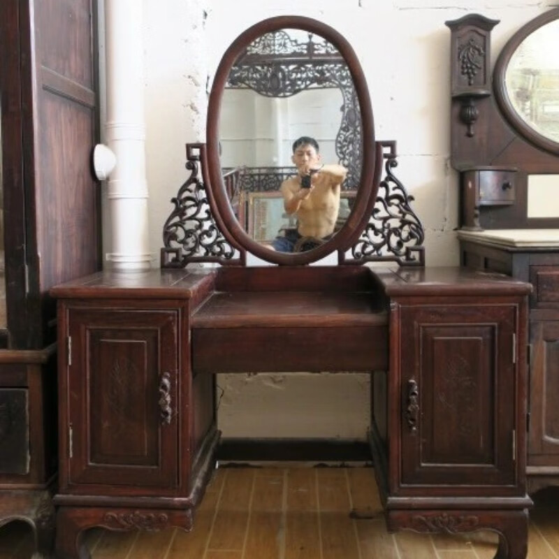 古玩古董收藏真品老物件摆件文玩杂项邮币字画 清代红木梳妆台4