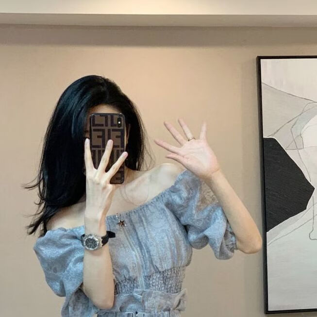 茜立里女款超短套裙夏辣妹套装女夏新款花边气质一字肩上衣半身裙套装