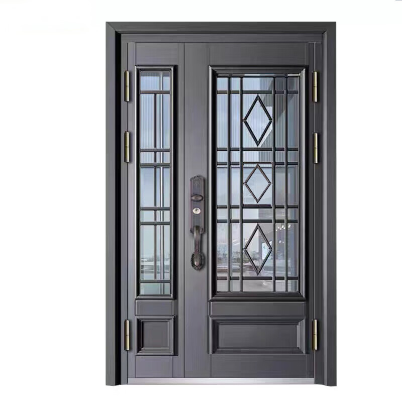 轻奢玻璃透光入户门甲级家用防盗门子母门安全门阳台门可定制沾运