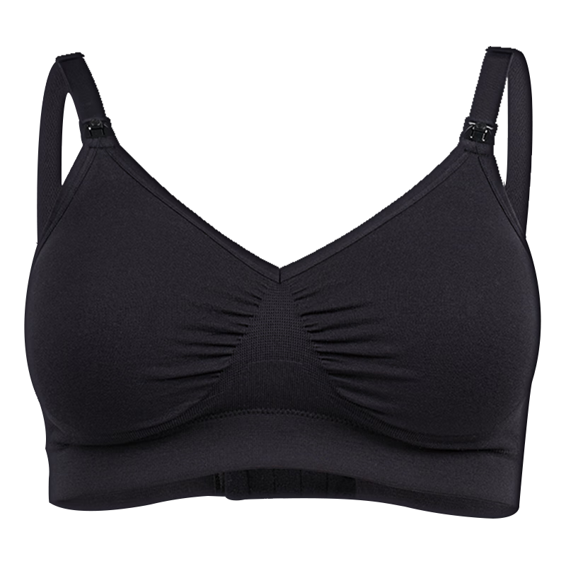 美德樂（Medela）哺乳文胸輕薄透氣產(chǎn)后喂奶孕婦內(nèi)衣單層前開扣無鋼圈輕盈款 夜空黑 XL