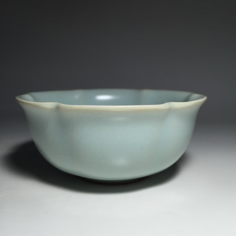 柏采汝窑台湾茶杯粉青釉喜意br125b大印章款品杯汝瓷功夫茶具约40ml