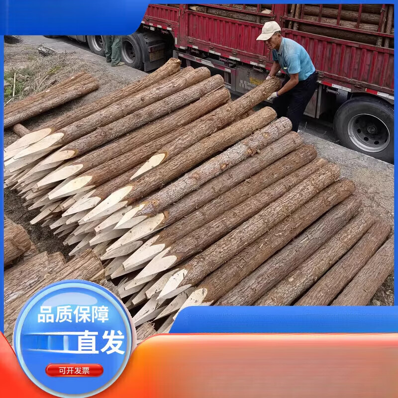 妙普乐杉木原木桩户外河道驳岸松木实木桩绿化苗木支撑杆落叶松圆木