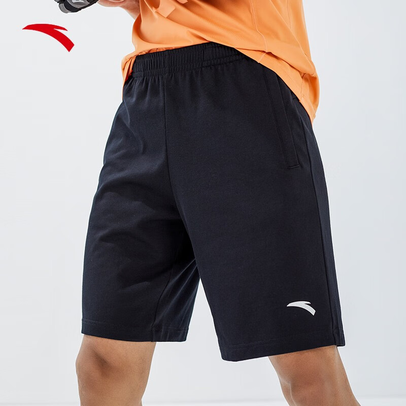 安踏七分裤男运动裤男2025年夏季新款梭织速干宽松透气裤子男 【夏季针织款】五分裤黑色 M (170/76A)