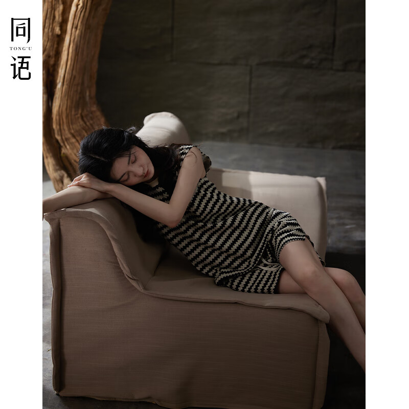 同语新款睡衣女夏季凉感纯棉背心套装新复古回潮可外穿家居服夏天礼物 女士-Z3300 L