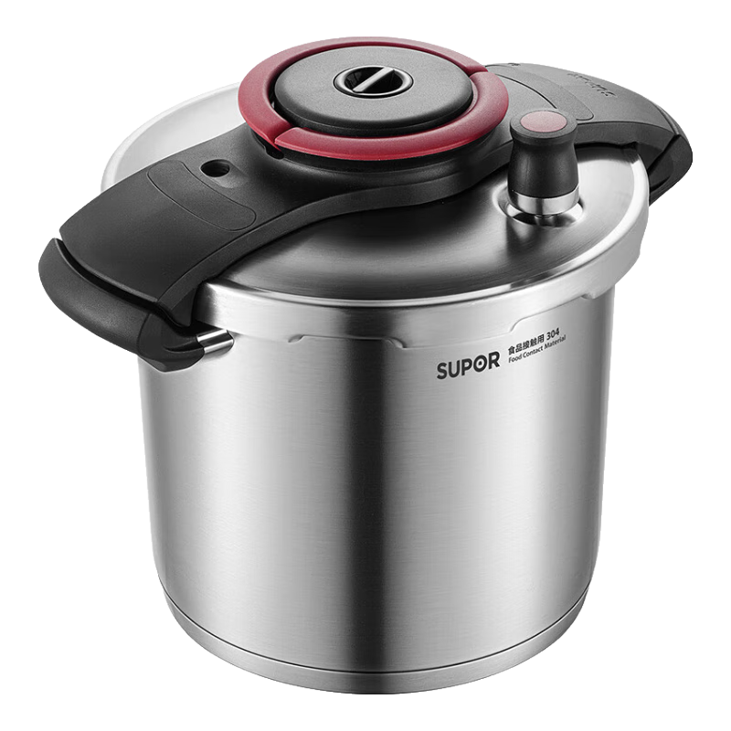 苏泊尔（SUPOR）高压锅燃气304不锈钢压力锅家用快煮炖汤锅大容量燃气电磁炉通用  适用5-8人  直径 22cm 7L