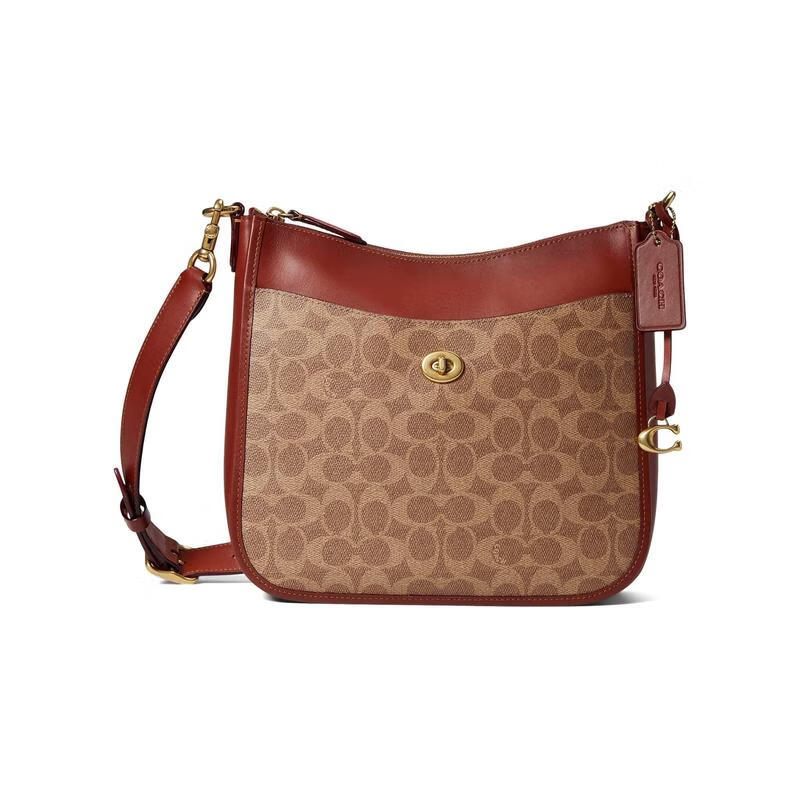 蔻驰(coach)涂层帆布标志性斜挎包单肩包手提包女款 时尚百搭经典印花